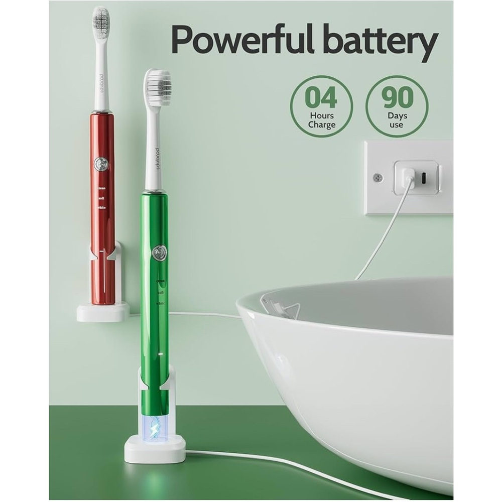 NWT 2 Pack Sonic Electric Toothbrushes with 10 Brush Heads - Picture 6 of 9